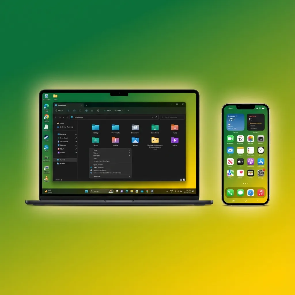 Devices showing Rainbow Riches Deluxe icons for Android, iOS, Windows, and macOS on a colorful casino-themed background