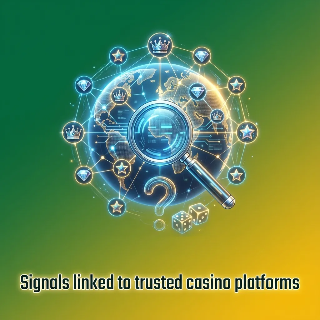 Illustration of trusted online casino platforms with Rainbow Riches slots and players sharing tips and signals in chat bubbles