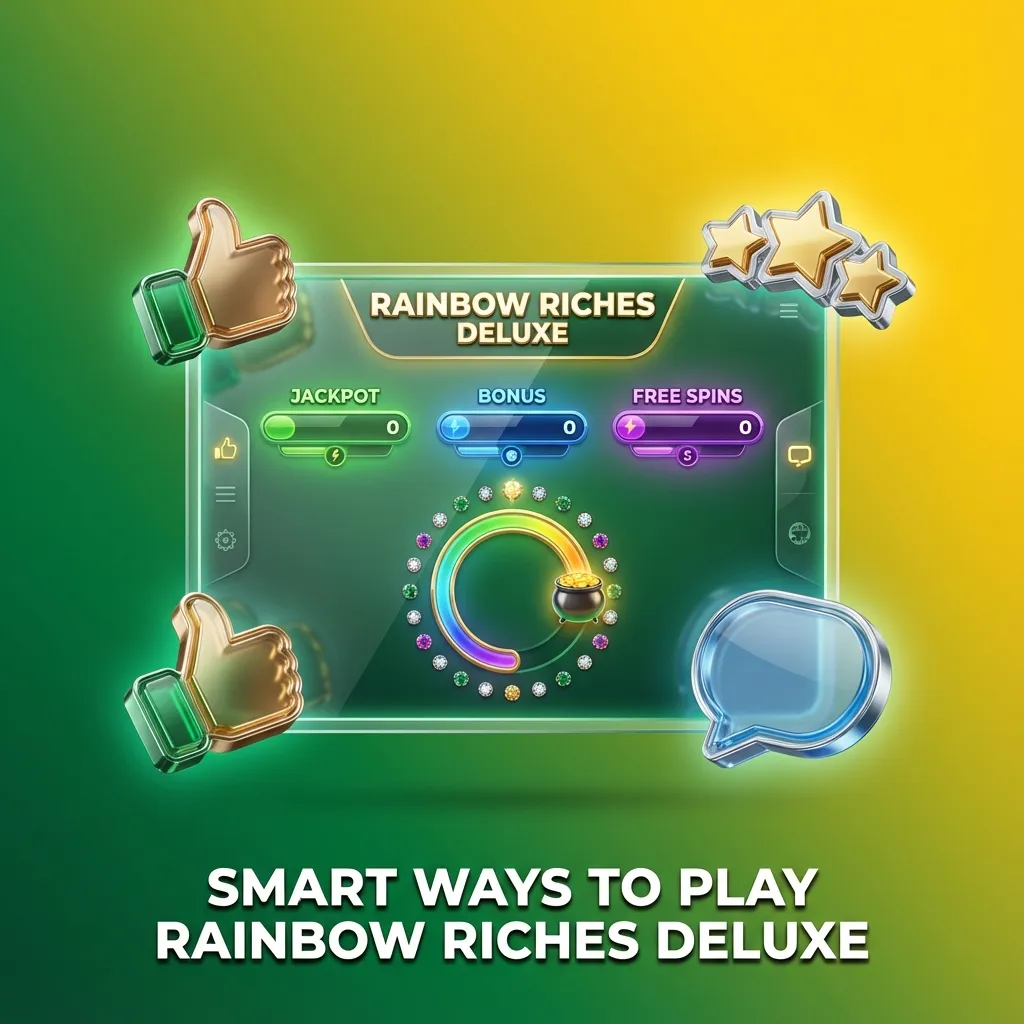 Infographic titled “Smart Ways to Play Rainbow Riches Deluxe” with tips on budgeting, small stakes, learning rules, and cashing out.